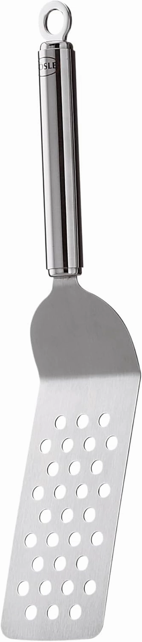 Rosle Stainless Steel Perforated Angled Spatula, 12.6-inch
