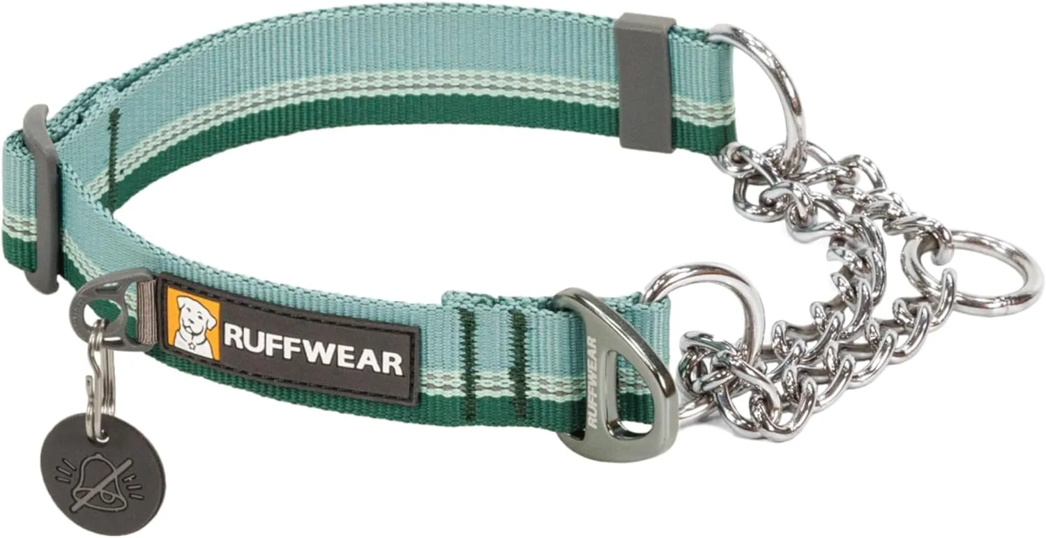 Ruffwear, Chain Reaction Dog Collar, Martingale Style for On-Leash Walking, River Rock Green, 11"-14"