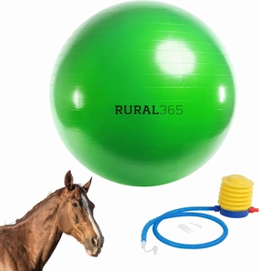 Rural365 Large Horse Ball Toy in Green, 40in Ball Anti-Burst Giant Horse Ball – Horse Soccer Ball, Pump Included