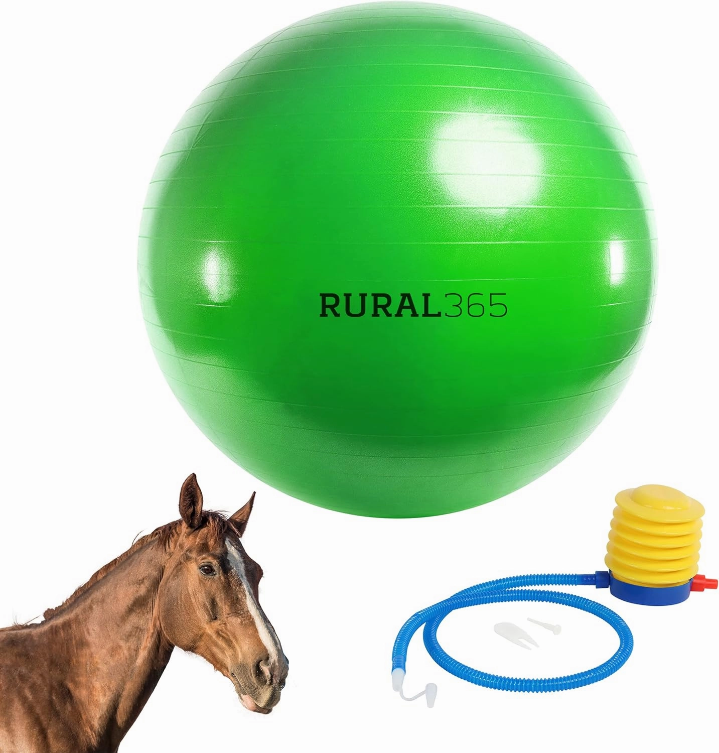 Rural365 Large Horse Ball Toy in Green, 40in Ball Anti-Burst Giant Horse Ball – Horse Soccer Ball, Pump Included