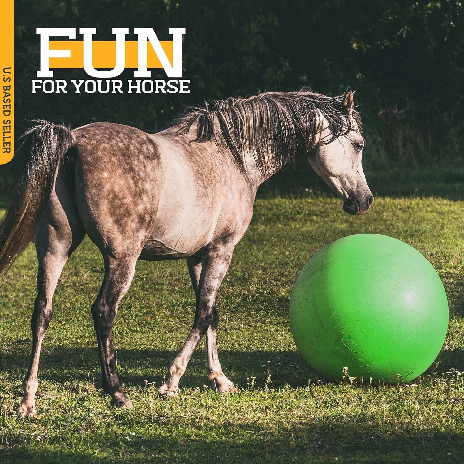 Rural365 Large Horse Ball Toy in Green, 40in Ball Anti-Burst Giant Horse Ball – Horse Soccer Ball, Pump Included