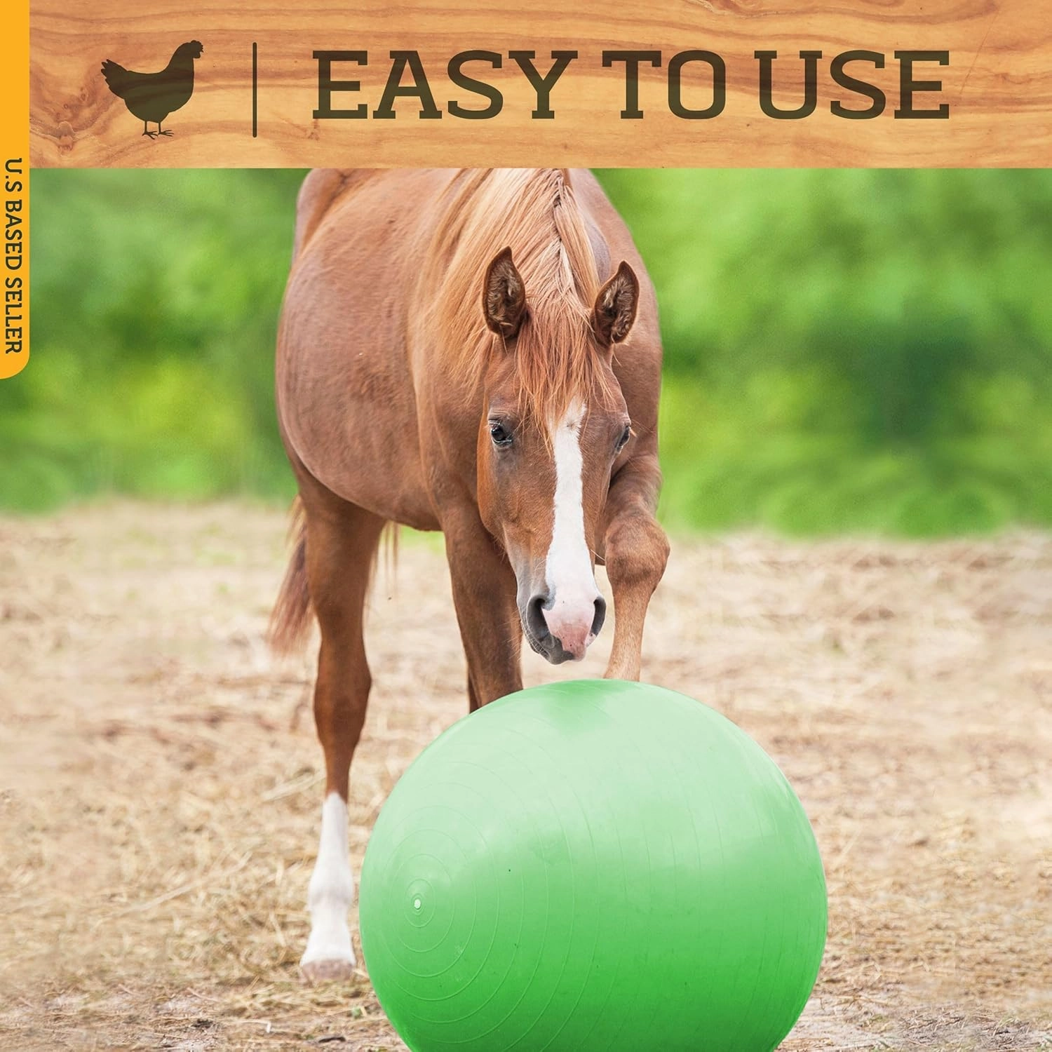 Rural365 Large Horse Ball Toy in Green, 40in Ball Anti-Burst Giant Horse Ball – Horse Soccer Ball, Pump Included