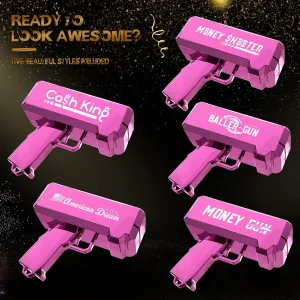 RUVINCE Money Gun Shooter Money Gun for Movies That Look Real, Prop Gun Make it Rain, Handheld Cash Gun for Game Movies Party