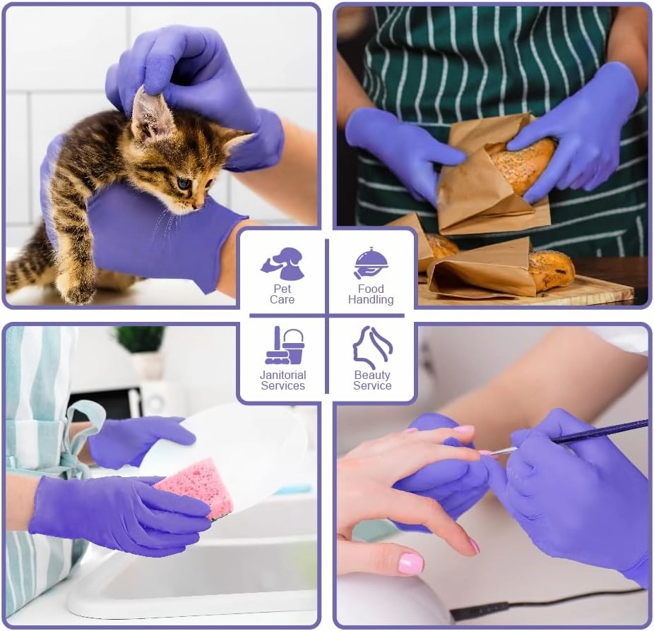 Safe Health Nitrile Imperial Blue Industrial Disposable Gloves, 3.5 Mil, Powder Free, Latex Free