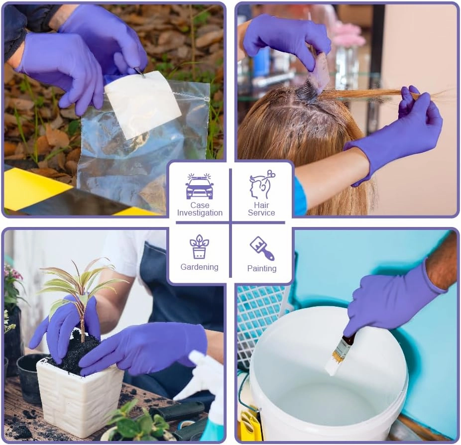 Safe Health Nitrile Imperial Blue Industrial Disposable Gloves, 3.5 Mil, Powder Free, Latex Free