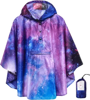 SaphiRose Lightweight Kids Rain Poncho Jacket Waterproof Outwear Rain Coat