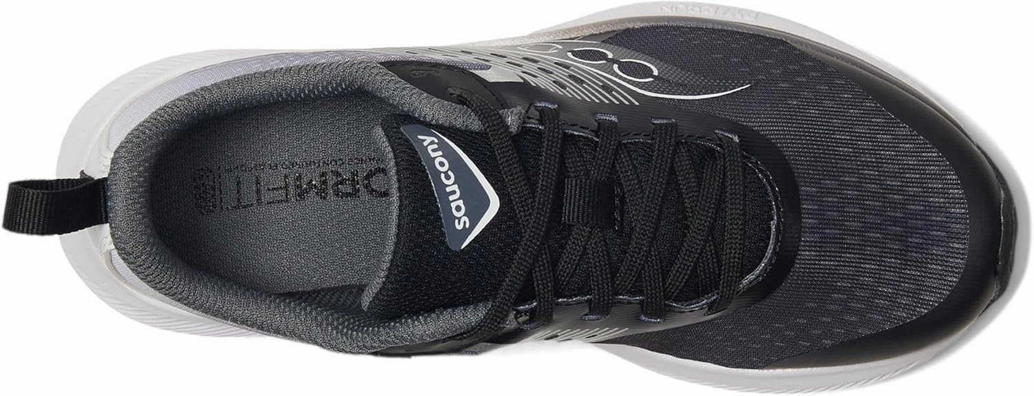 Saucony Ride Kidz Sneaker, Black/White, 4 US Unisex Big Kid