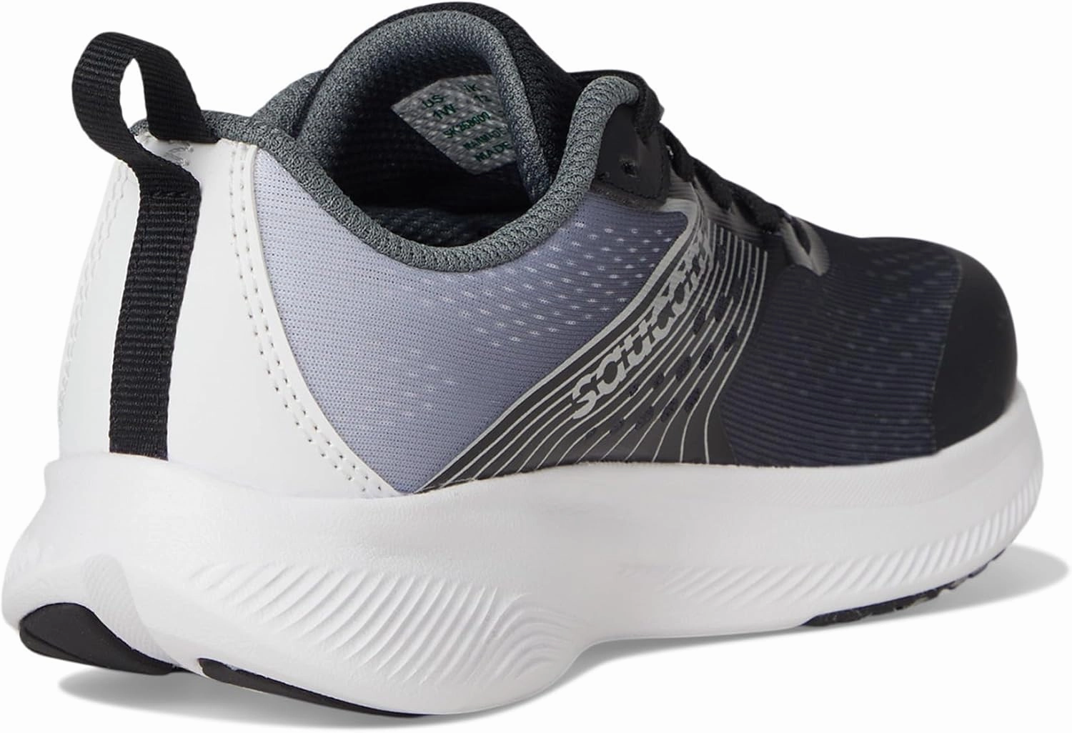 Saucony Ride Kidz Sneaker, Black/White, 4 US Unisex Big Kid