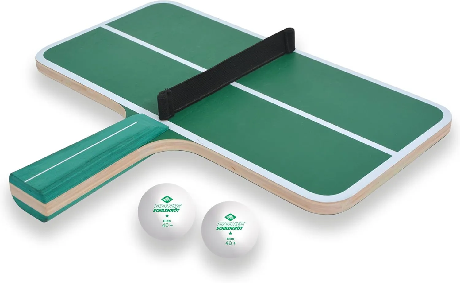Schildkröt Ping Pong Challenge, Skill Table Tennis Game, 1 Racket in the Shape of a Ping-Pong Table with Net, 2 Balls, for Young and Old, 788459