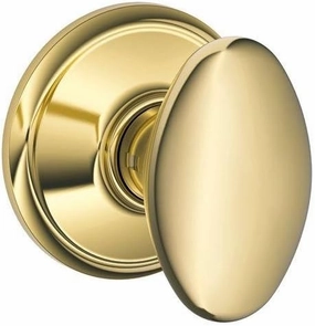 Schlage F10 SIE 605 16-080 10-027 Siena Hall & Closet Knob, Bright Brass