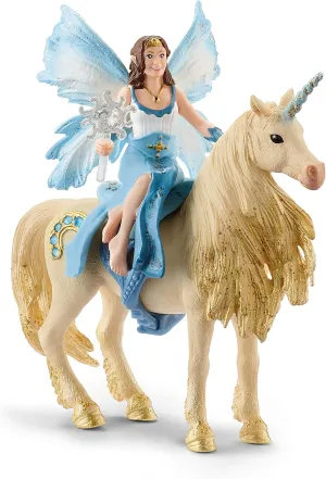 Schleich Bayala Mermaid Eyela Doll with Golden Unicorn 4pc. Figurine Playset - Featuring Bold and Glitter Details, Highly Durable and Fun Imaginative Toy for Boys and Girls, Gift for Kids Ages 5 