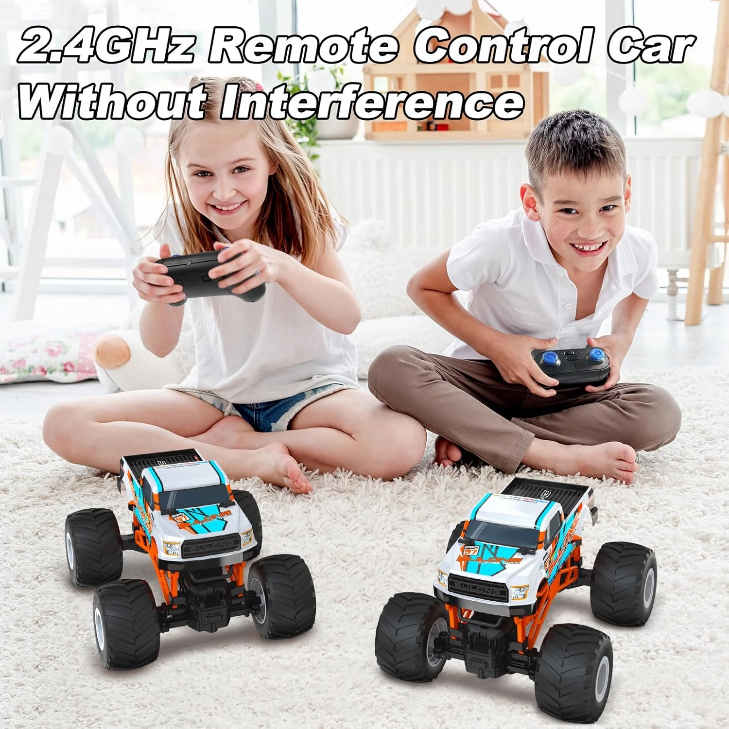 Scientoy Remote Control Car, 20KM/H Monster Truck Toys for Ages 5-7, 1:16 Scale All Terrain RC Cars for Boys & Girls Age 4-7, 2.4Ghz Off Road RC Truck, Christmas Birthday Gift for Kids