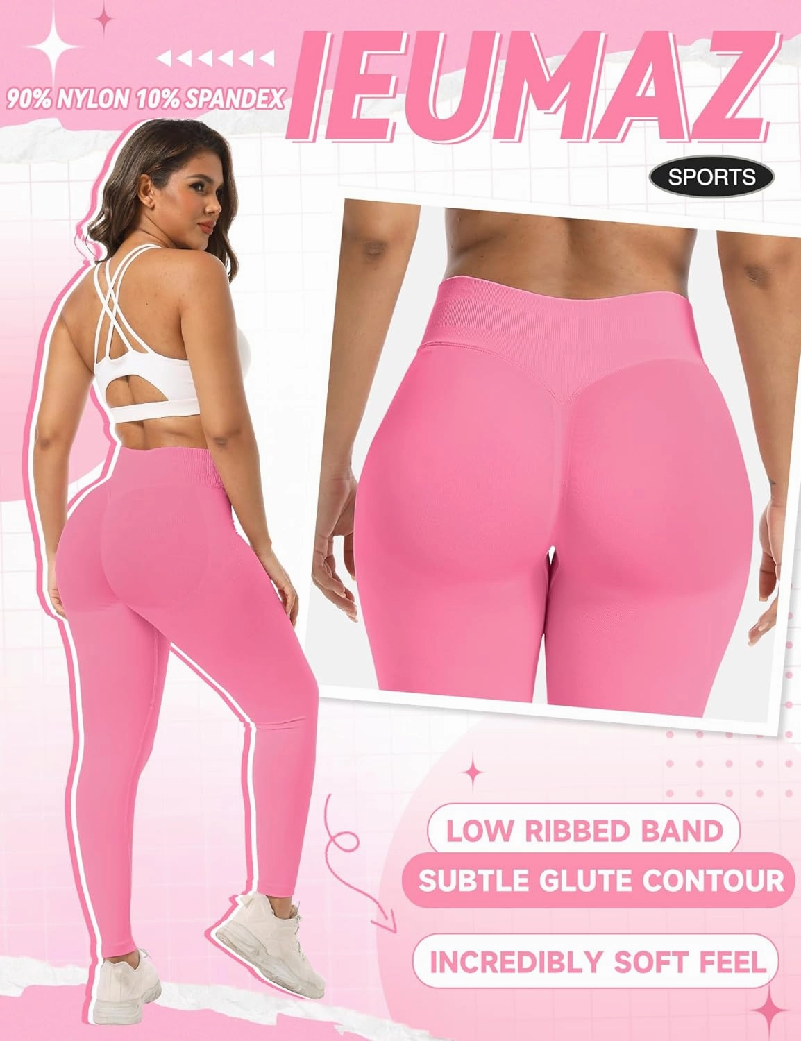 Scrunch Butt Lifting Leggings for Women Impact Gym Seamless Workout Leggings Mid Low Waist Tummy Control Yoga Pants