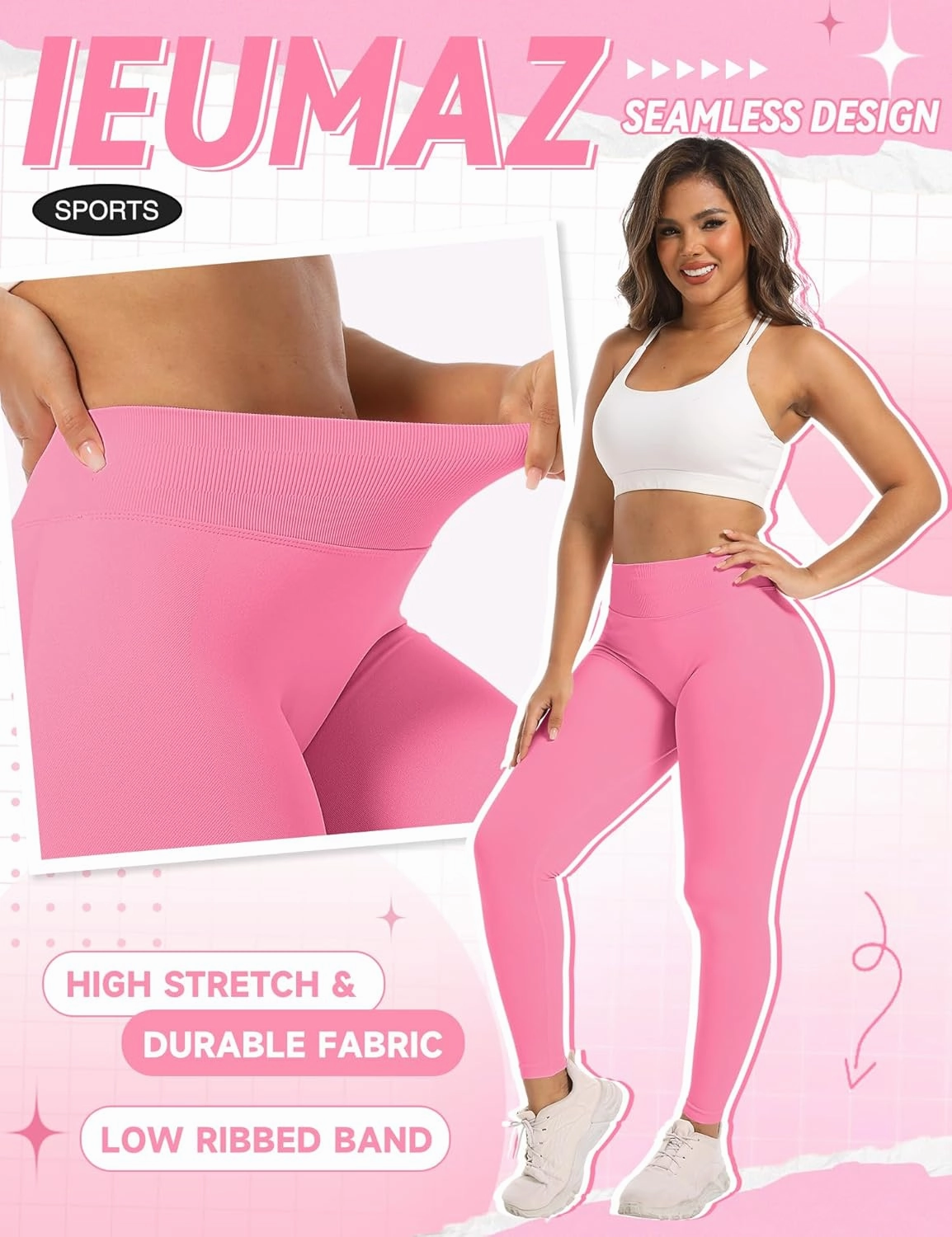 Scrunch Butt Lifting Leggings for Women Impact Gym Seamless Workout Leggings Mid Low Waist Tummy Control Yoga Pants