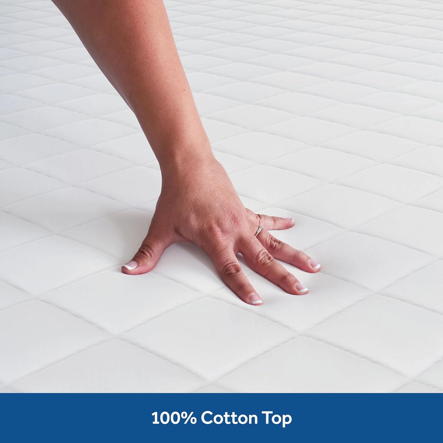 Sealy Luxury Cotton Top Fitted Mattress Pad, King, White