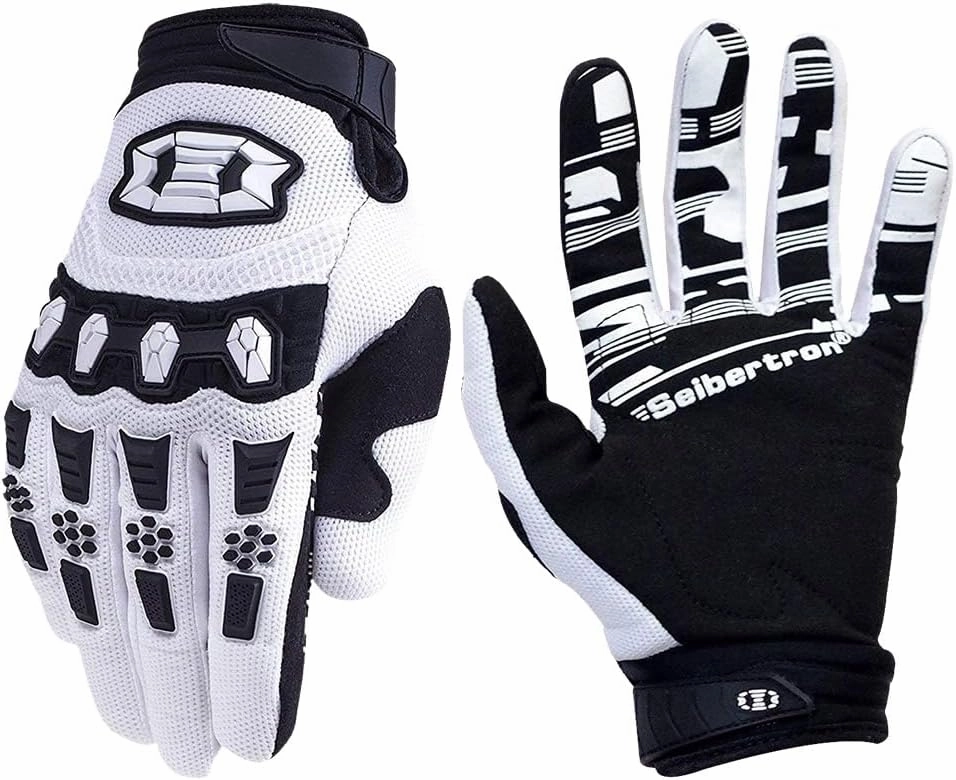 Seibertron Unisex BMX MX ATV MTB Racing Mountain Bike Bicycle Cycling Off-Road/Dirt Bike Gloves Road Racing Motorcycle Motocross Sports Gloves Touch Recognition Full Finger Glove