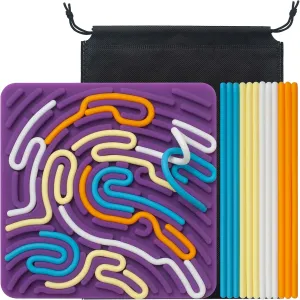 Sensory Activity Board, Silicone Fidget Toy, Sensory Fidget Toys for Calming, Stress, Anxiety, ADHD & Autism, Toy Gift for Kids & Adults, Stuffers Gifts for Teens, with Portable Travel Bag | Ages 3 