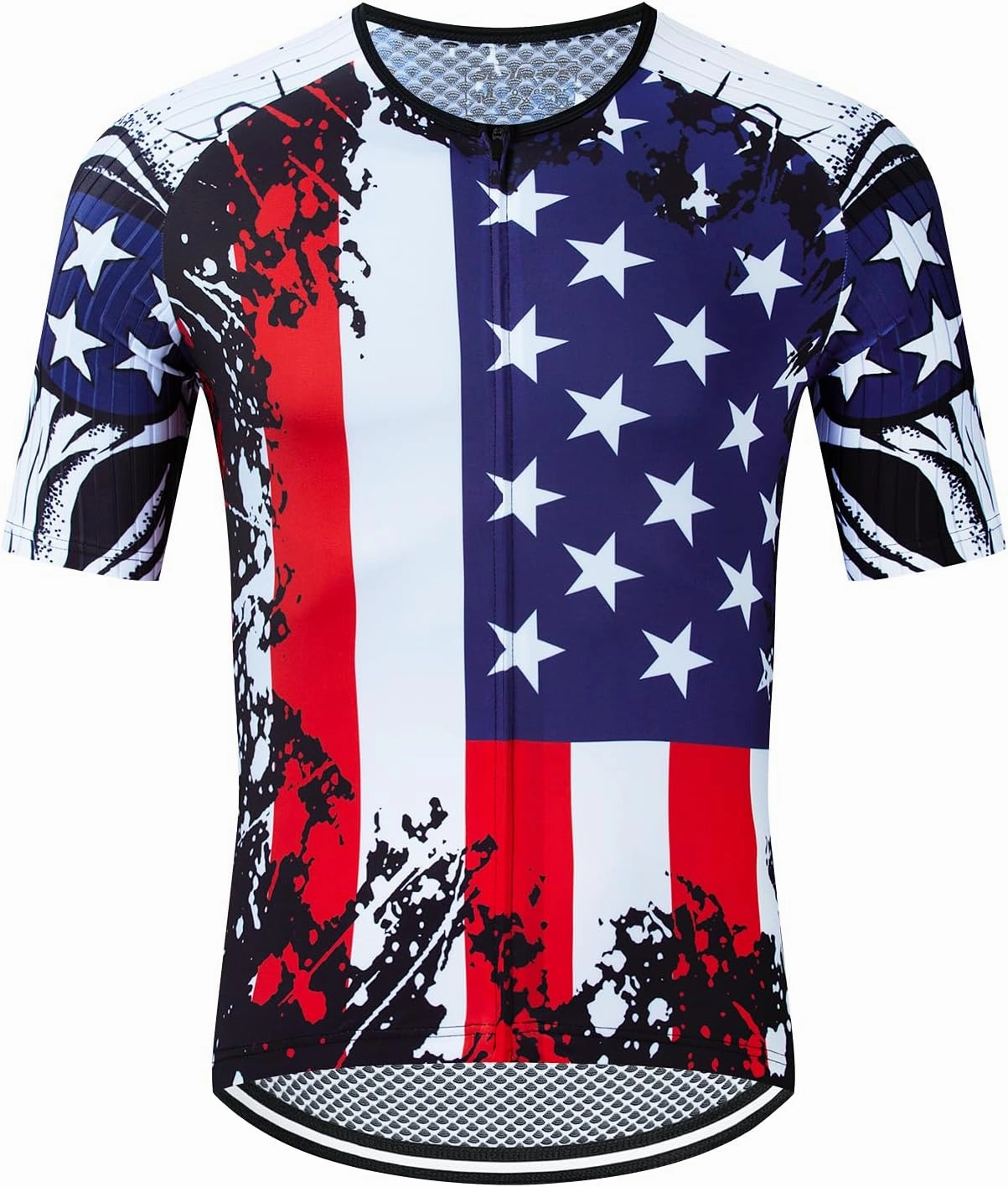 Serijoars Racing Cycling Jersey Men, Men's Bike Tops Polyester, Reflective, 3-Pockets