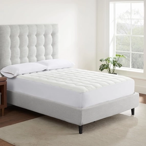 Serta Air Dry Extra Comfort Performance Fabric Quilted Mattress Pad, Cooling and Breathable Mattress Cover, Moisture Wicking Protection with 15" Deep Pocket, King, White