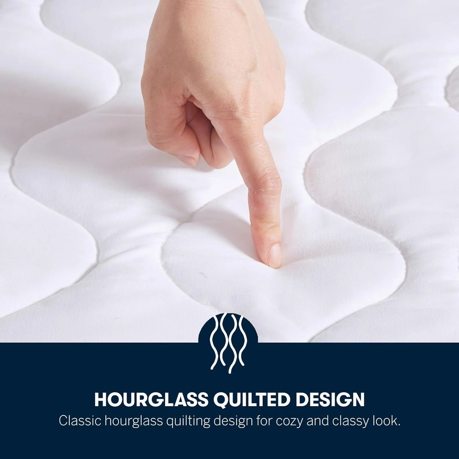 Serta Heated Mattress Pad Queen Size - Electric Mattress Pad, 10 Heat Setting Controller, Auto Shut Off Timer, Deep Elastic Pocket, Up to 17" Mattress, ETL Certified, Machine Wash, Queen, White