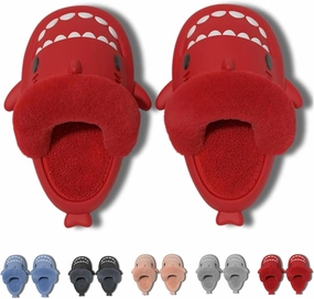 Sharklas Originales Kids, Detachable Soft-Soled Warm Non-Slip Slippers, Plush Fluffy Winter Comfy Waterproof Slides