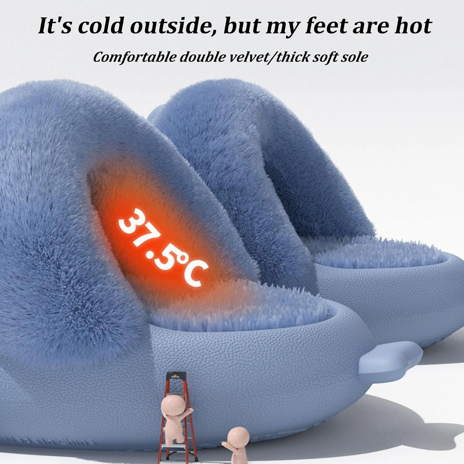 Sharklas Originales Kids, Detachable Soft-Soled Warm Non-Slip Slippers, Plush Fluffy Winter Comfy Waterproof Slides