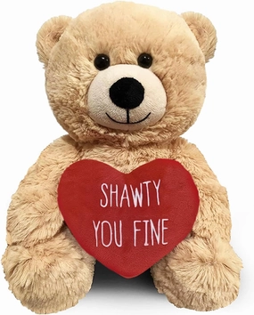 Shawty You Fine - 10" Teddy Bear - Couples Gifts for Her Him - Funny Stuffed Animal for Girlfriend, Boyfriend, Best Friend - Birthday, Engagement, Valentines, Anniversary, Wedding