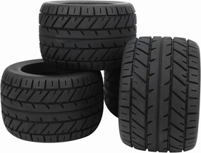 Shipenophy 4pcs 1/8 RC Car Rubber Tire Rims, High Wear Resistance, RC Accessaries Parts, Truck Wheels for ZD Racing Truck Redcat/Rovan/HPI