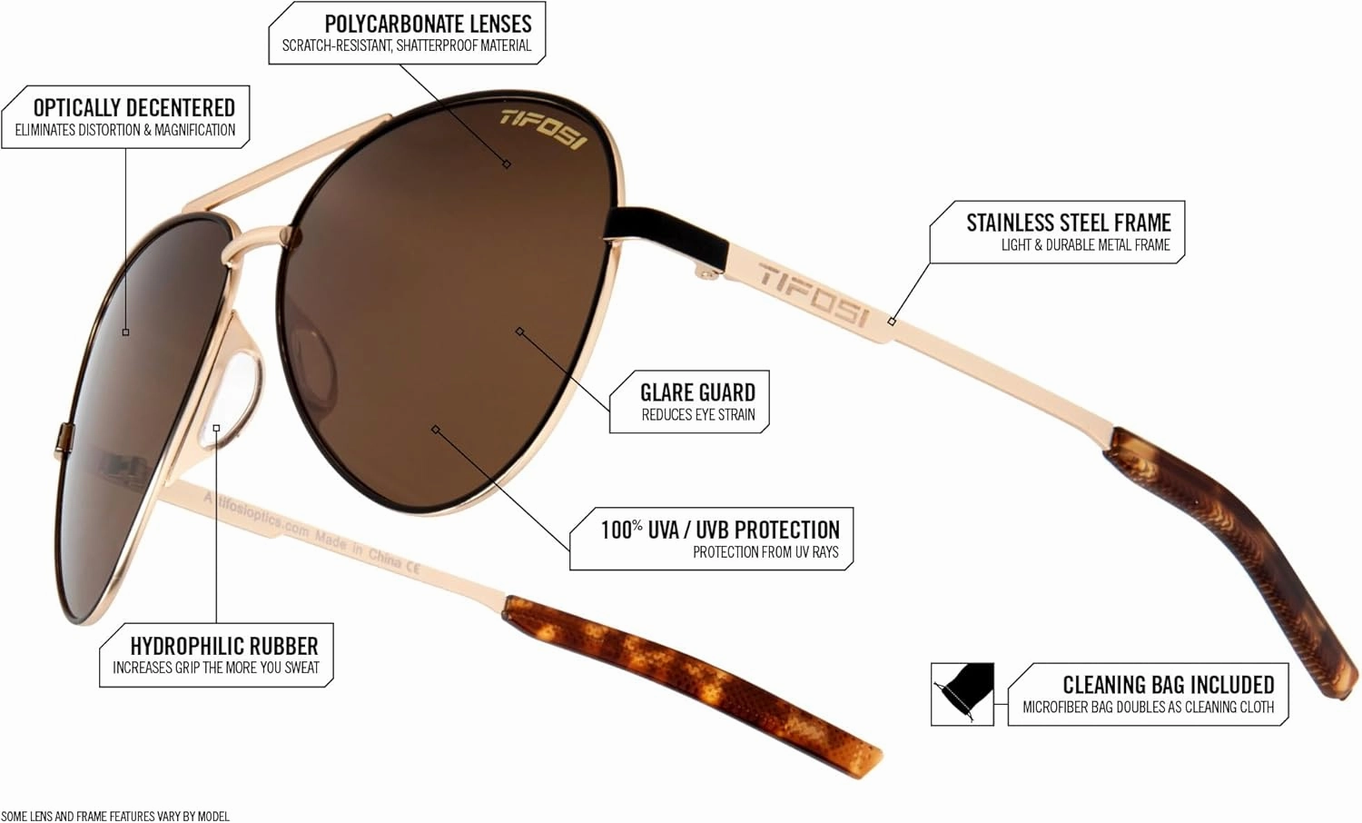 Shwae Tangle Free Aviator Sunglasses For Men & Women - Ideal For Flying, Golf, Hiking, Running and Great Lifestyle Look