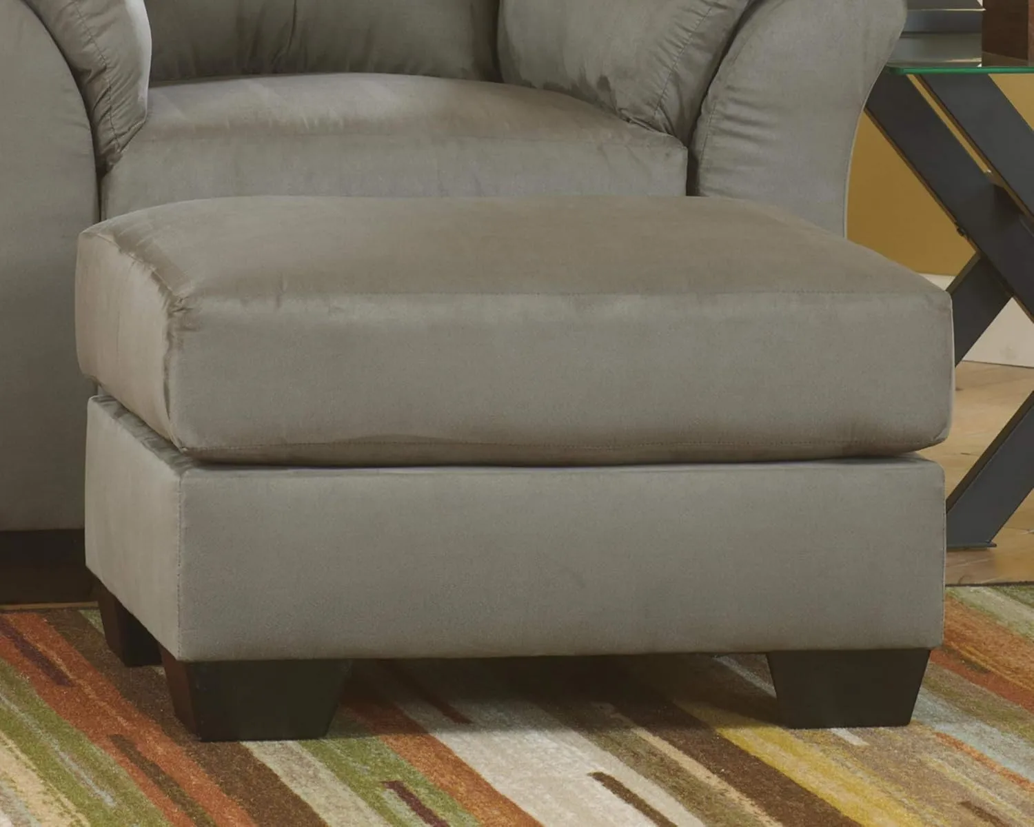Signature Design by Ashley Darcy Casual Plush Square Accent Ottoman, Grayish Brown