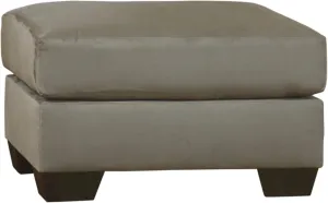 Signature Design by Ashley Darcy Casual Plush Square Accent Ottoman, Grayish Brown
