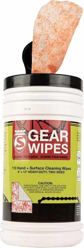 SILCA Gear Wipe Canister 110 Count 8 x 12" | Double Sided Towel for Cleaning Bikes | Grime Defense Wipes | Tough Bike Cleaning Wipes