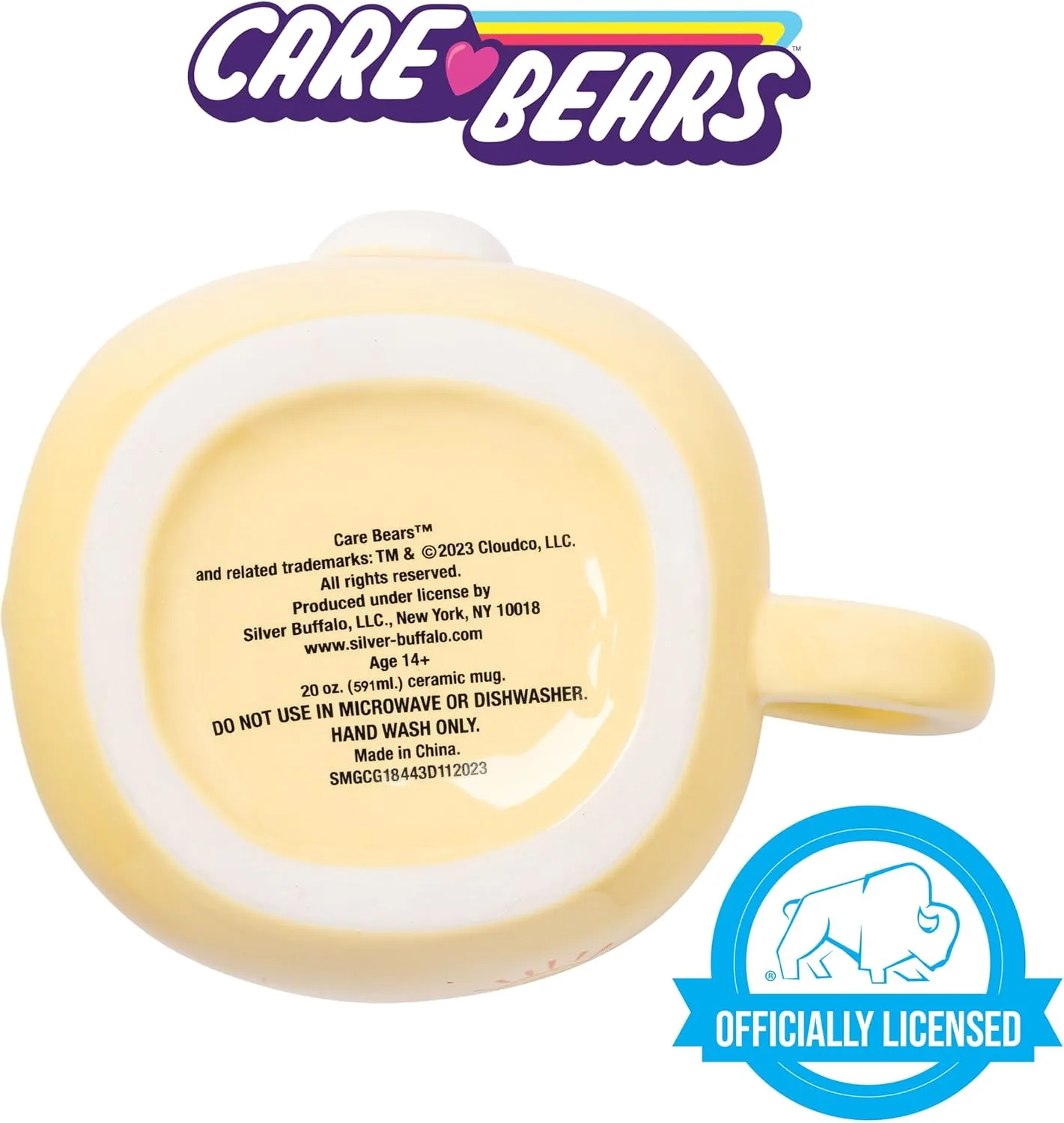 Silver Buffalo Care Bears Funshine Bear Ceramic 3D Sculpted Mug, 20 Ounces