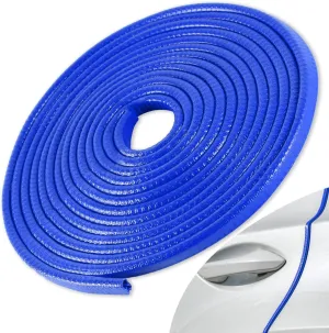 SINGARO 49Ft (15M) Car Door Edge Guard, No Glue Car Door Entry Guard Protective Strip, Rubber Edge Trim Car Door Protector, Applicable to Car, Truck, SUV and ATV, Car Exterior Accessories（Blue）