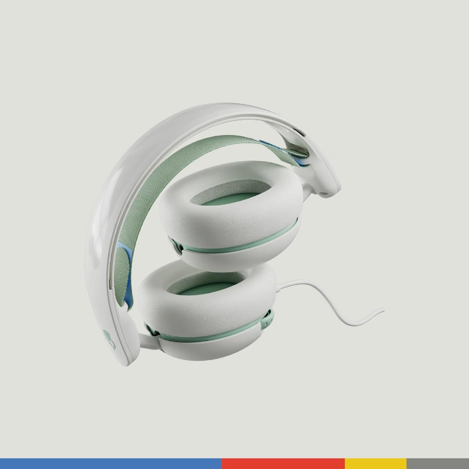 Skullcandy Grom Wired Headphones, Volume-Limiting Audio, Comfortable Over-Ear Fit, Foldable, Designed for Kids 6 , Convenient for Travel with 3.5mm Plug, Built-in Microphone - Bone Seafoam