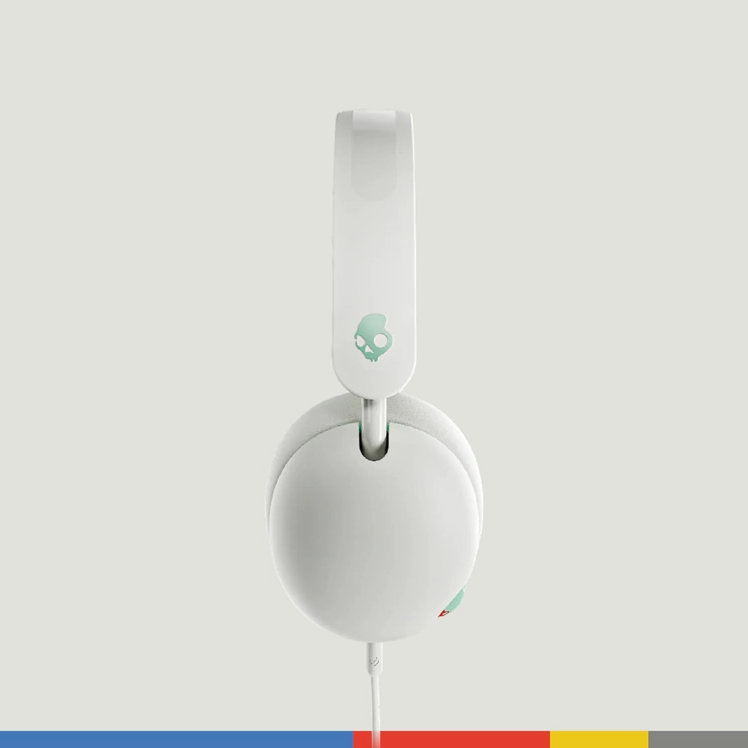 Skullcandy Grom Wired Headphones, Volume-Limiting Audio, Comfortable Over-Ear Fit, Foldable, Designed for Kids 6 , Convenient for Travel with 3.5mm Plug, Built-in Microphone - Bone Seafoam