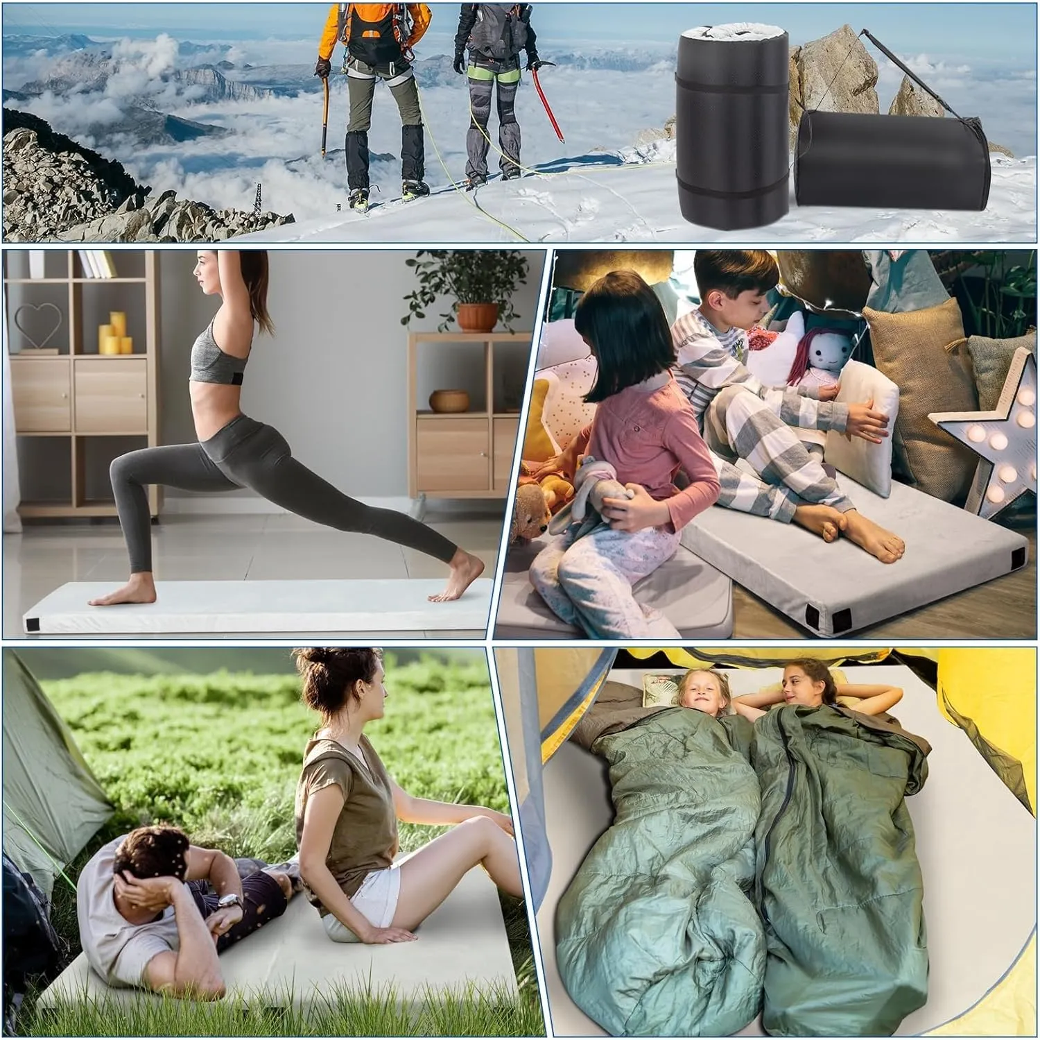 Sleeping Pad for Camping, Foldable Mattress, Portable Floor Mat Roll Up, Waterproof, for Cover Floor Camping Cot for Car Truck Outdoor Tent(23inch x 71inch x 3inch)