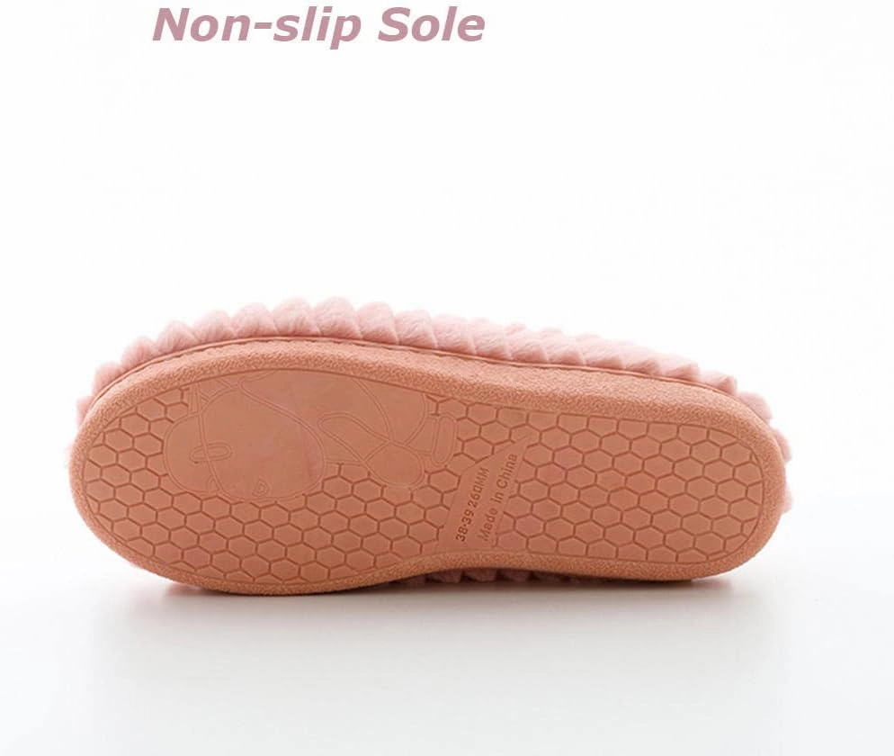 Slippers Wool-Like,Postpartum Confinement Shoes for Pregnant Women, Soft-Soled Non-Slip Cotton Slippers-Brown_36-37,Plush Fleece Slippers