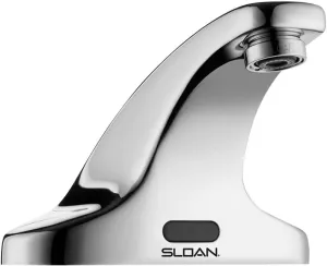 Sloan SF-2350 Sensor Activated Touch-Free Faucet, Commercial Grade with Mounting Hardware - 0.5GPM Battery-Powered Deck-Mounted Mid Body, Polished Chrome Finish, 3362119