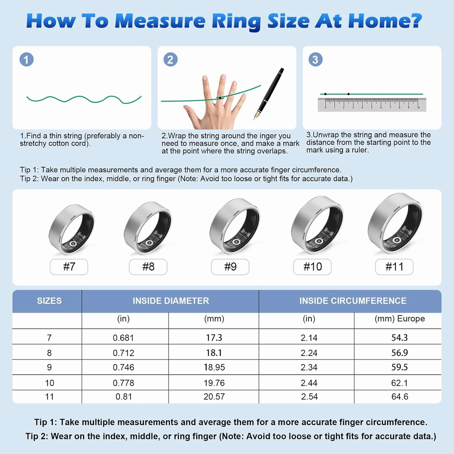 Smart Ring Health Fitness Tracker for Women Men