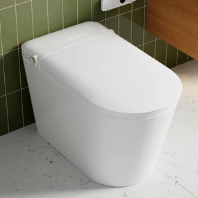 Smart Toilet with Bidet Built in, Heated Bidet, Auto Open/Close Lid, Foot Sensor Operation, Instant Warm Water (ST-H01 ● Tankless/Foot Sensor Operation)