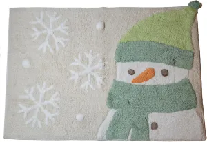 Snowman Bath Rug, Soft Absorbent Polyester Pile 20 x 30 inch Bathroom Decor