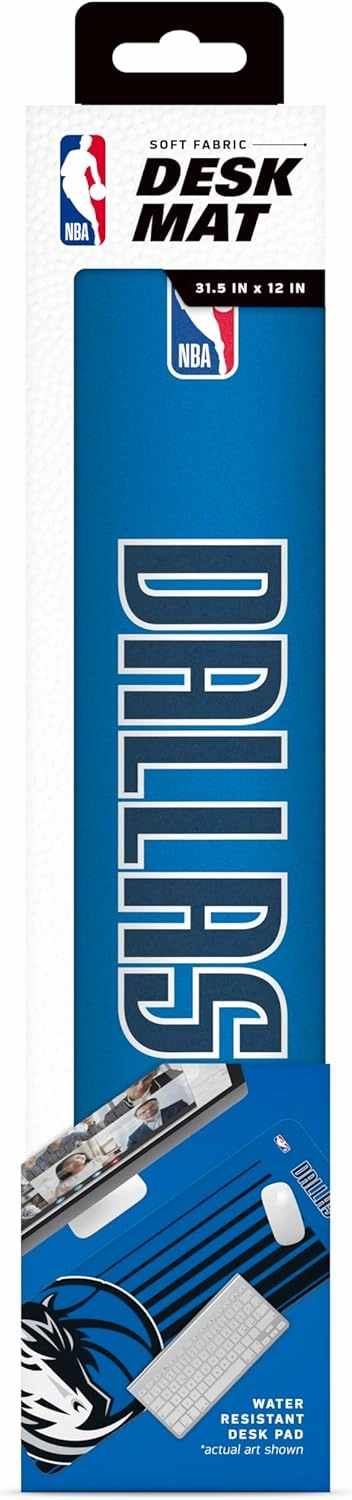 SOAR NBA Multifunctional Desk Mat for Desktop, (31.5"x12") - Ultra Soft Fabric with Non-Slip Rubber Backer - Water Resistant & Durable Nylon Stitching