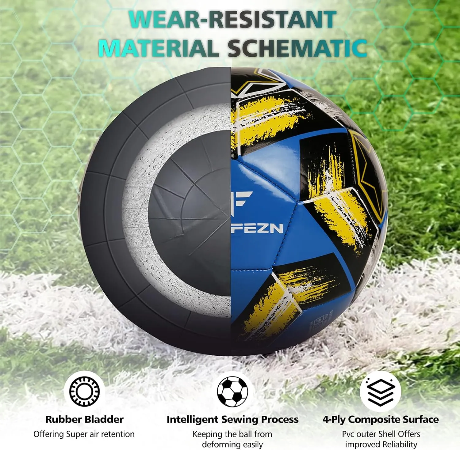 Soccer Ball Size 5&Size 3 for Youth and Adults,Indoor Training Practice Soccer Ball,Gift Idea for Kid with 1 Pump 1 Net Bag and 2 Needle