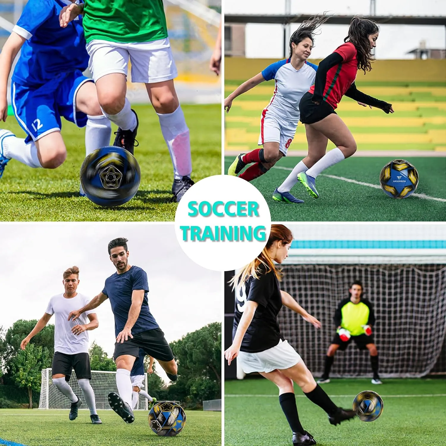Soccer Ball Size 5&Size 3 for Youth and Adults,Indoor Training Practice Soccer Ball,Gift Idea for Kid with 1 Pump 1 Net Bag and 2 Needle