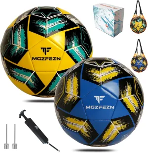 Soccer Ball Size 5&Size 3 for Youth and Adults,Indoor Training Practice Soccer Ball,Gift Idea for Kid with 1 Pump 1 Net Bag and 2 Needle