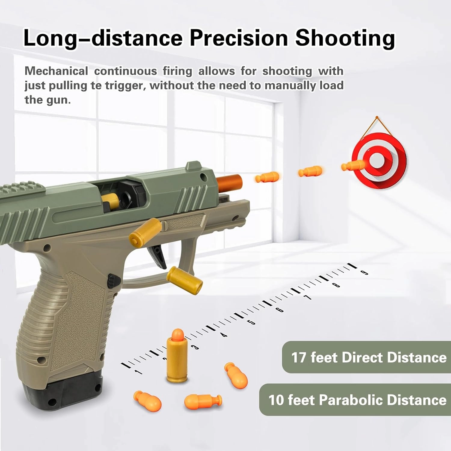 Soft Bullet Toys Gun for Boys, Empty Shell Ejecting Toy Gun, Toy Foam Blaster with Scope, Toy Pistol for Kids Boys Girls Age 8  (Sand)