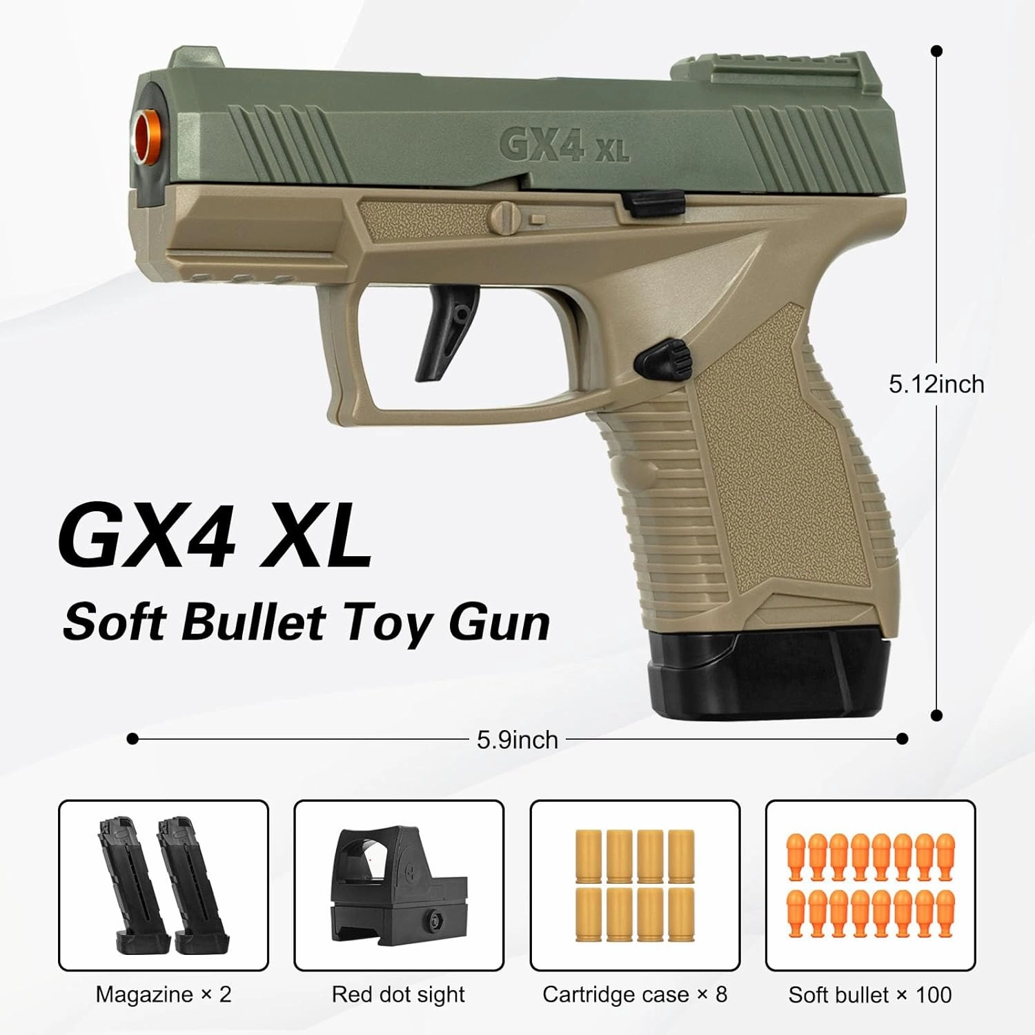Soft Bullet Toys Gun for Boys, Empty Shell Ejecting Toy Gun, Toy Foam Blaster with Scope, Toy Pistol for Kids Boys Girls Age 8  (Sand)