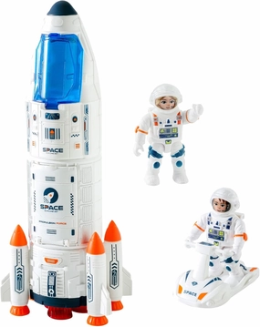 Space Shuttle Rocket Ship - Lights Up, Blast Off Sounds, Astronaut & Space Adventure Toys, Kids Science Educational
