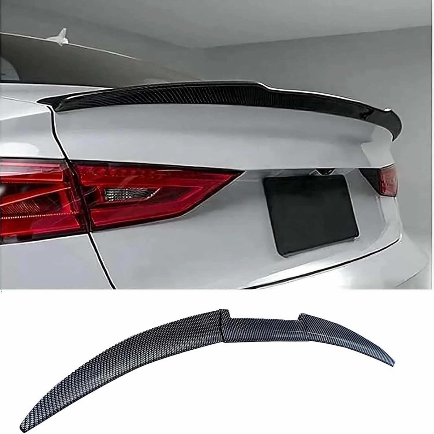 Spoiler for Daewoo Nexia (KLETN, Facelift 2008) 2008 2009 2010 2011 2012 2013, Car Spoiler Waterproof Durable Anti-Collision Easy to Install Car Accessories,Carbon Fiber